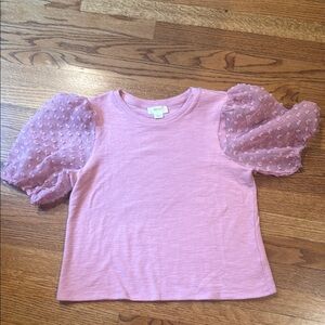 Maeve Pink Puff Sleeve Short Sleeve
